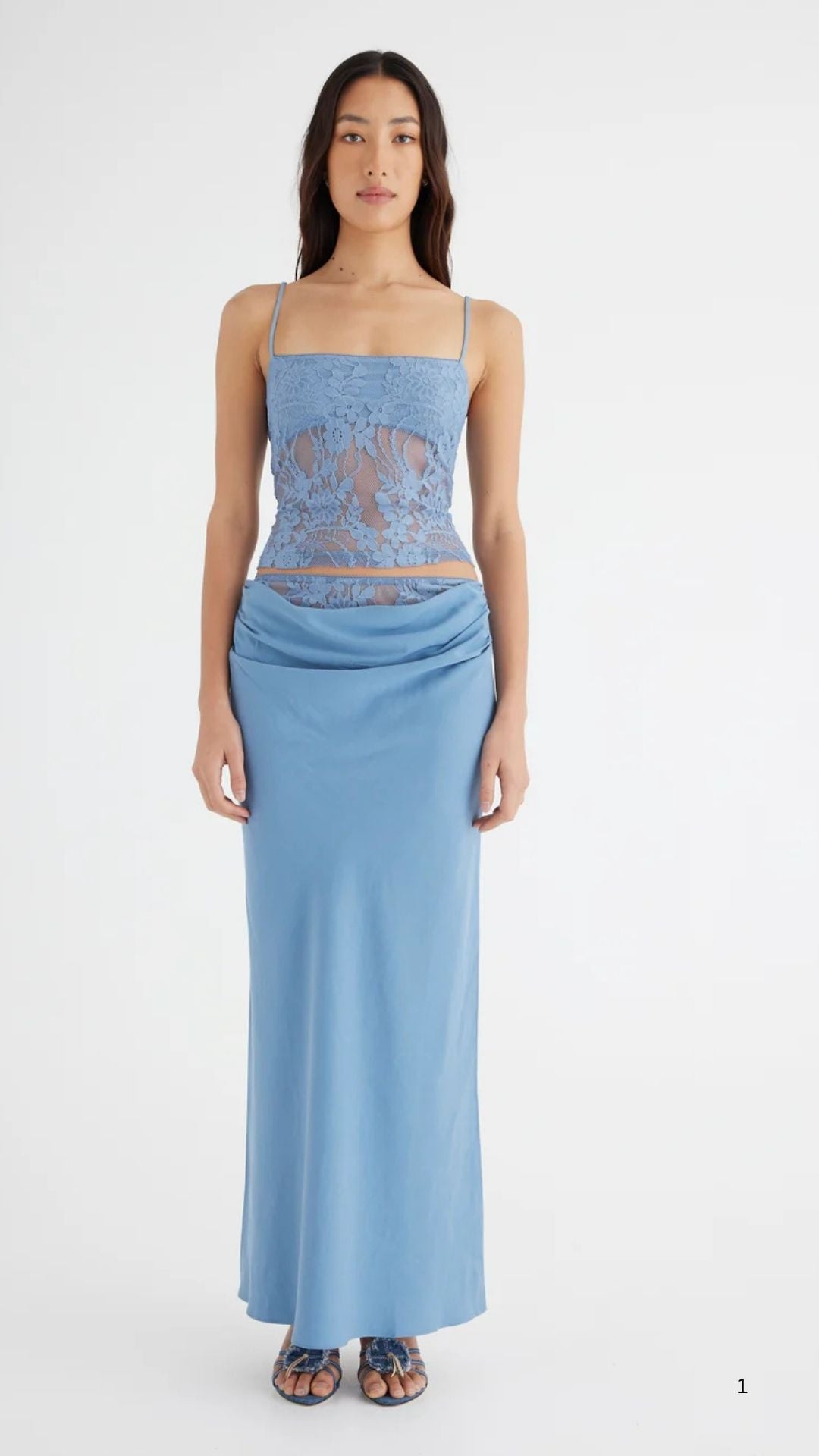 Benni The Label | Miko Skirt & Cami Set | Stormy Blue