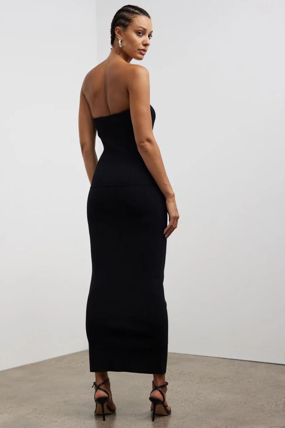 Christopher Esber | Slashed Knit Strapless Dress | Black