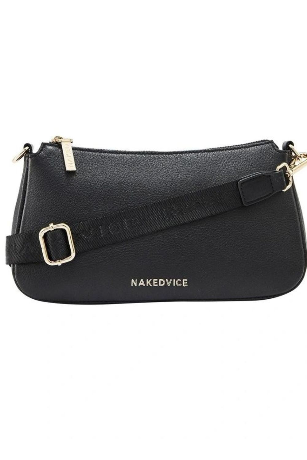 Nakedvice | The Bobby Bag | Black Leather with Gold