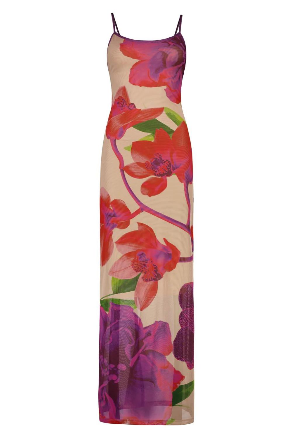 With Harper Lu | Slip Dress | Mesh Fuchsia Bloom