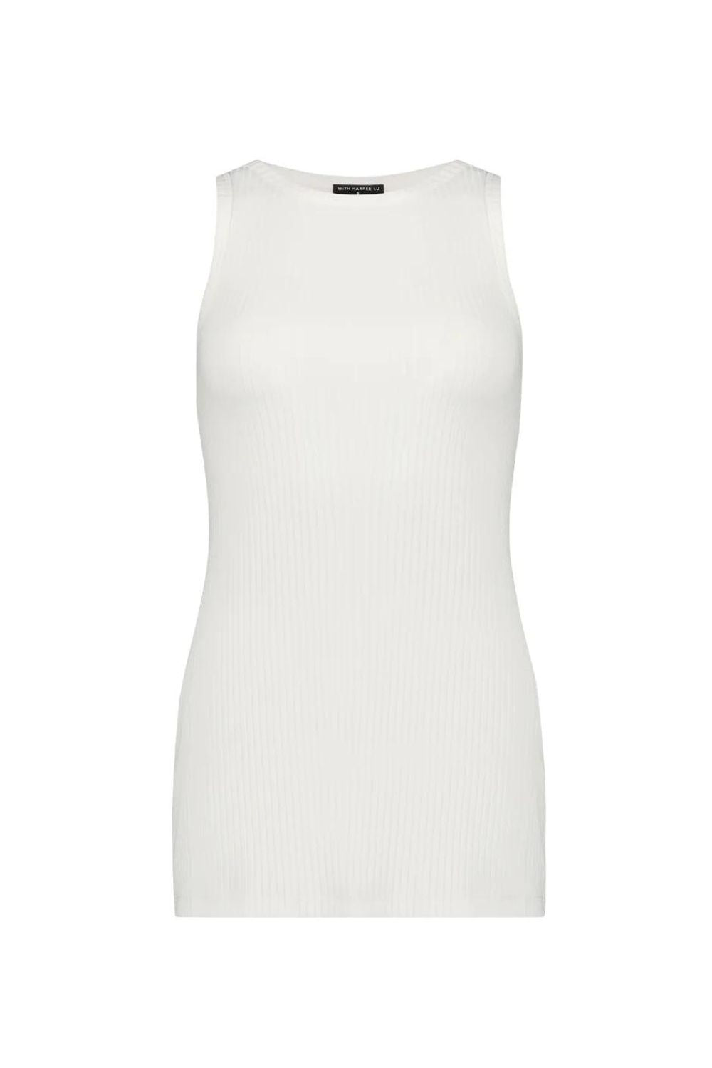 With Harper Lu | Ribbed Mini Dress | White