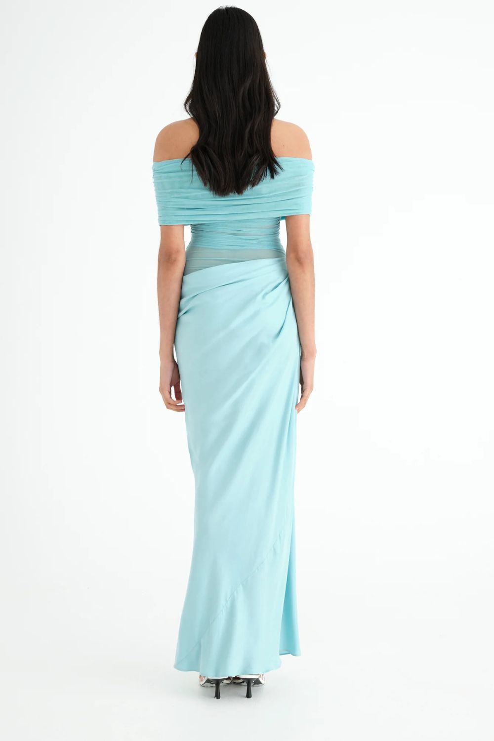 Benni The Label | Nico Off The Shoulder Maxi Dress | Aquamarine