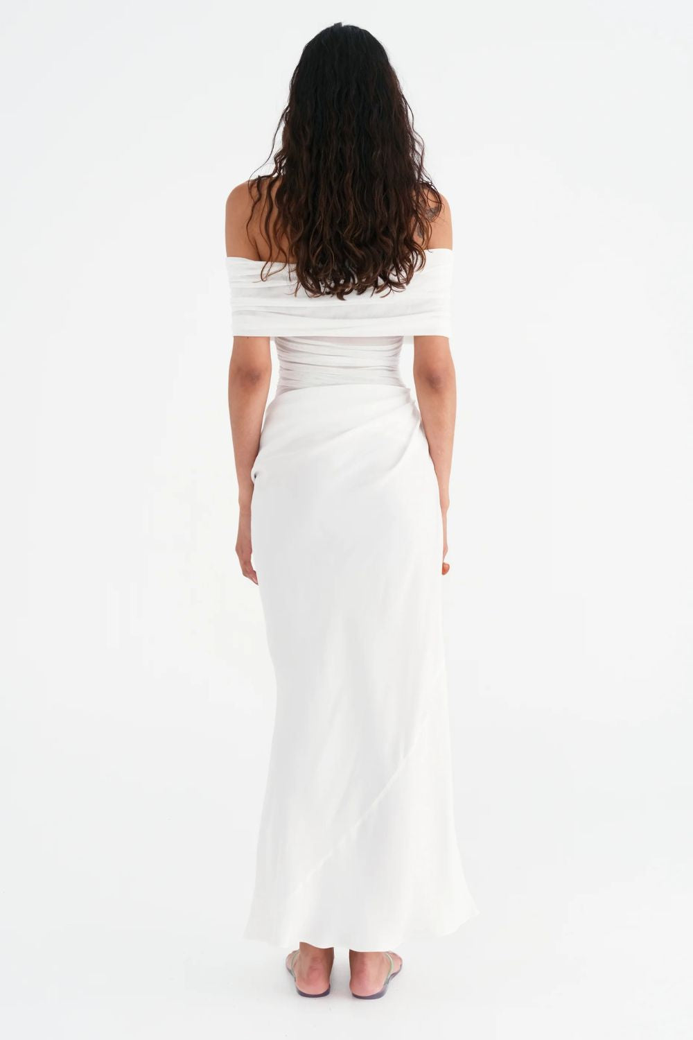 Benni The Label | Nico Off The Shoulder Maxi Dress | White