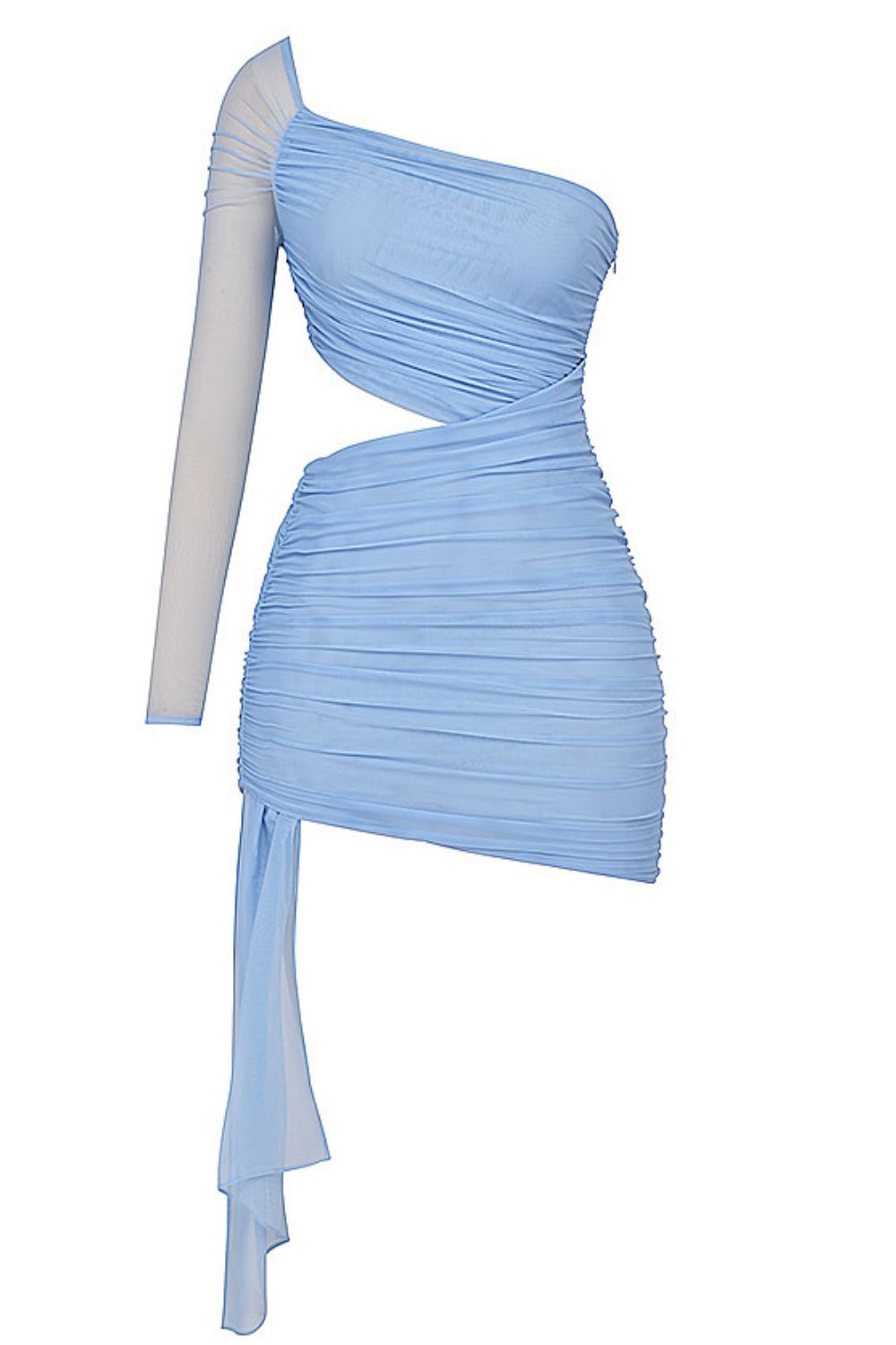 House of CB Asymmetric Cutout Dress Hazy Blue