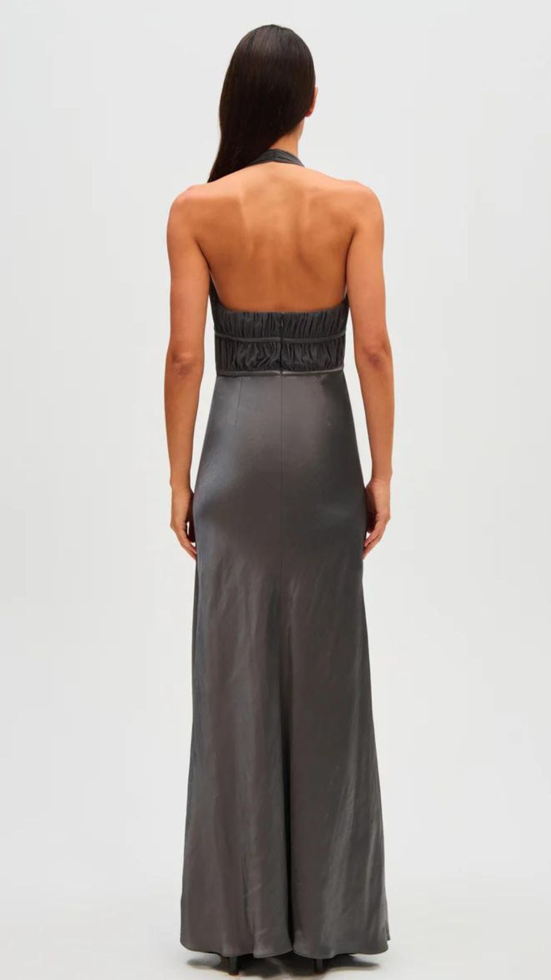 Misha | Celine Satin Maxi Dress | Pewter