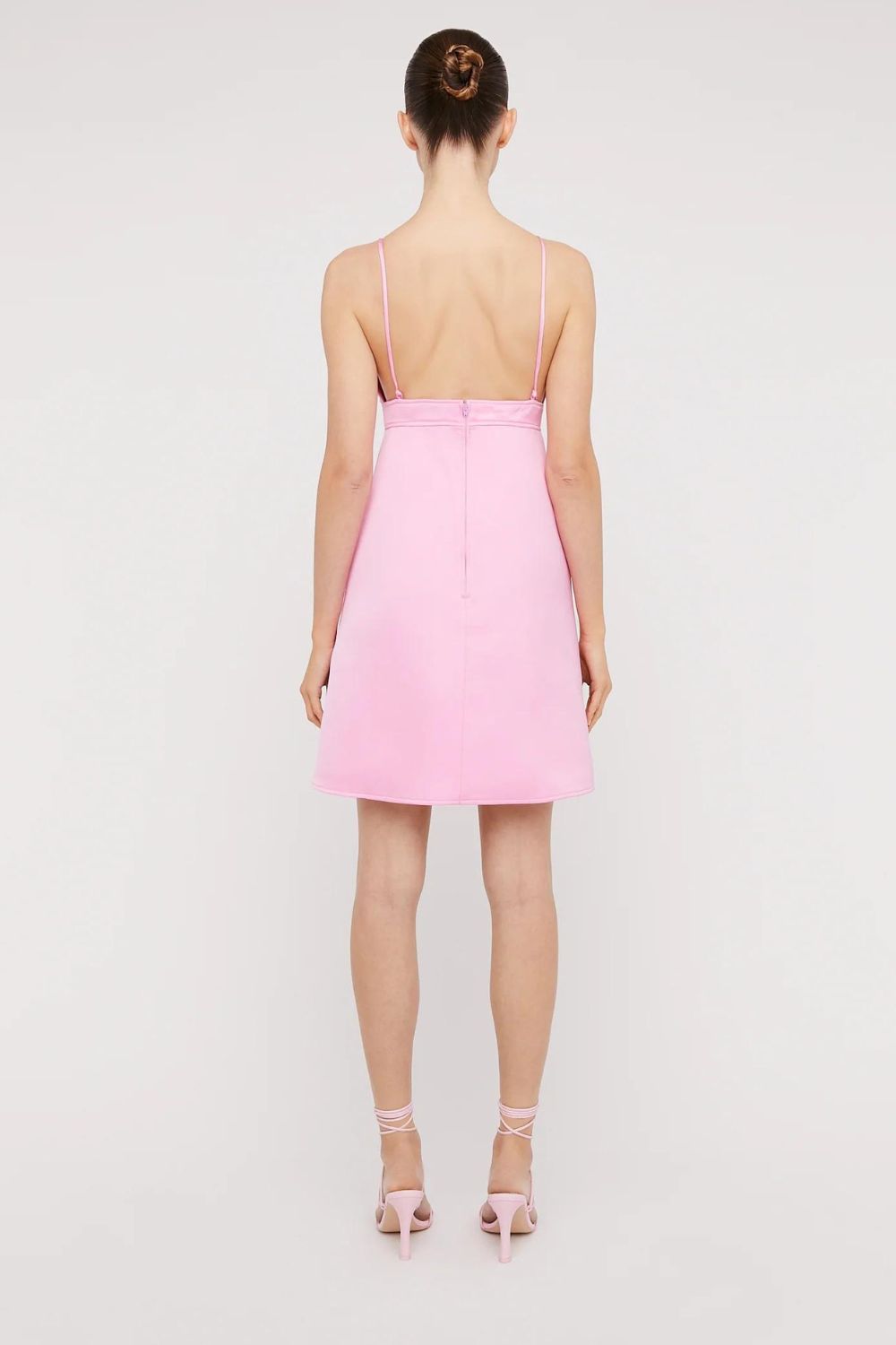 Scanlan Theodore | The Satin Shoestring Mini Dress | Pink
