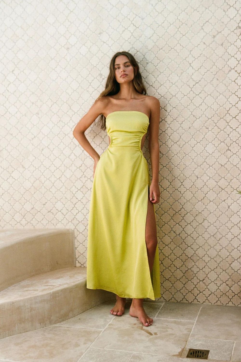 Sabo | Tiarni Midi Dress | Chartreuse Green