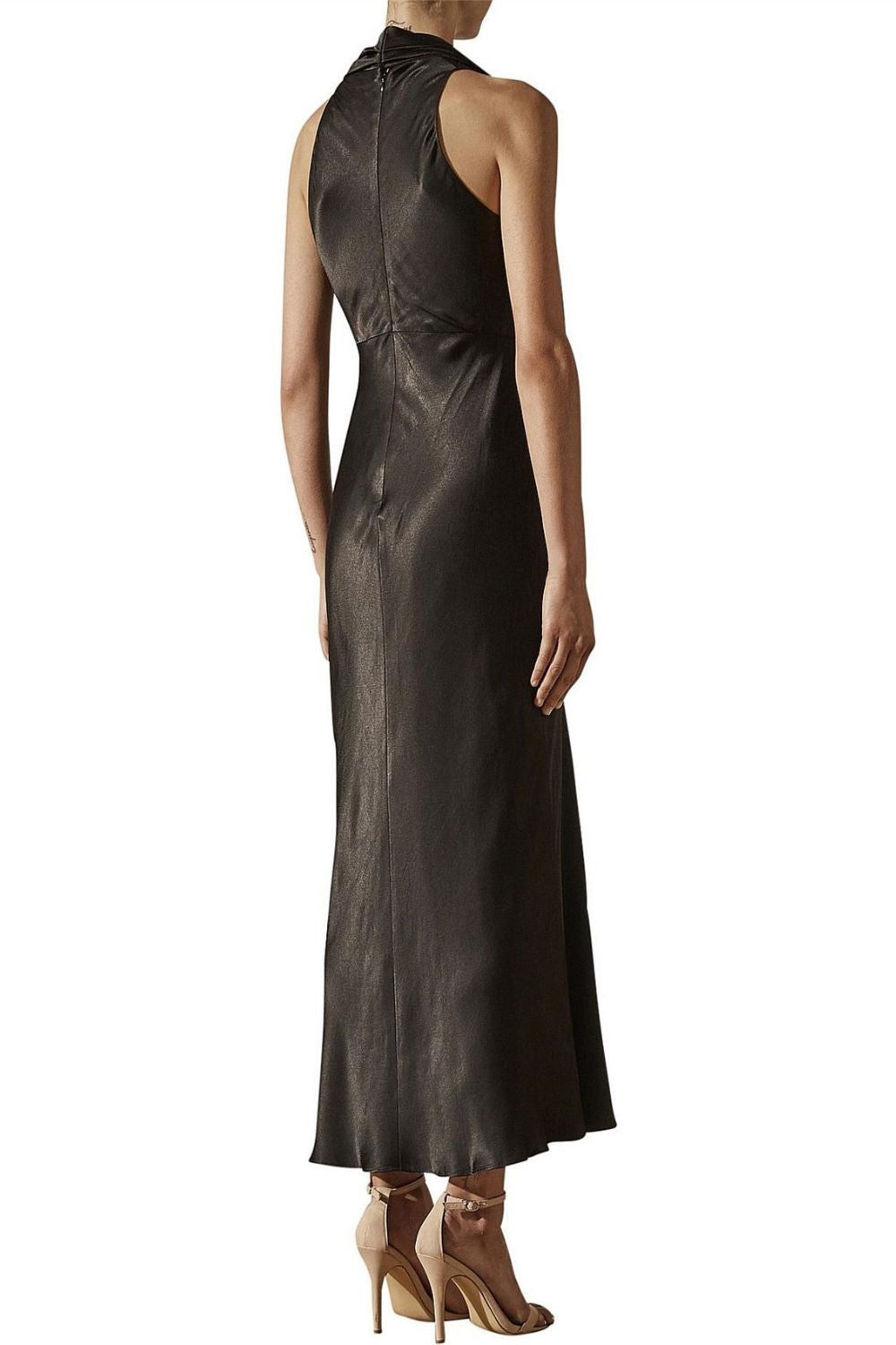 Shona Joy | Wright Scarf Neck Midi Dress | Black